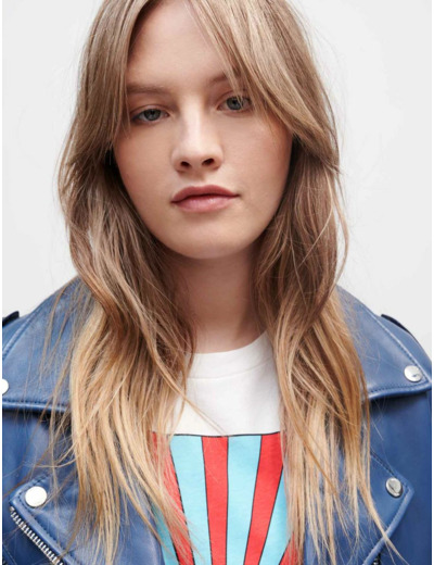 Blouson en cuir façon Biker large