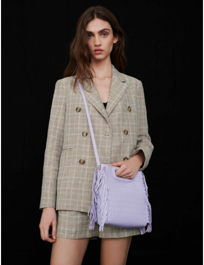 Veste en lin à carreaux