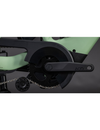 Vélo cargo électrique LONGTAIL HYBRID 800 Vert Pois