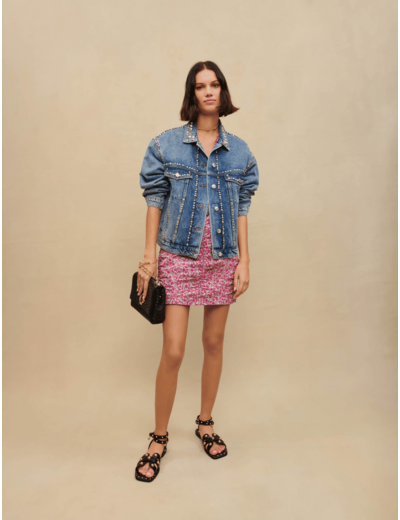 Blouson en jean à strass