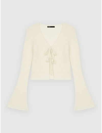 Cardigan en maille stretch à liens