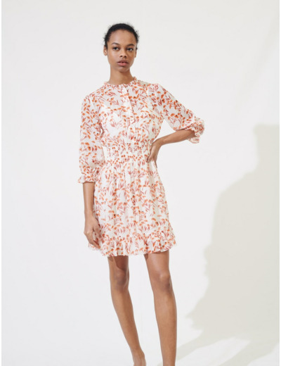 Robe imprimée à smocks