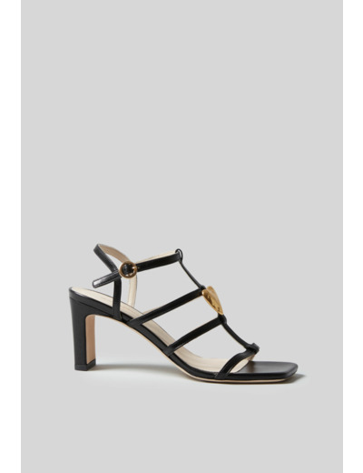 Sandales talons cuir coeur