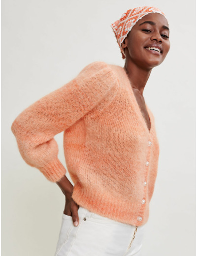 Cardigan en mohair imprimé