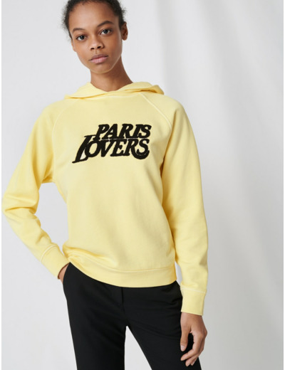 Sweat-shirt jaune brodé