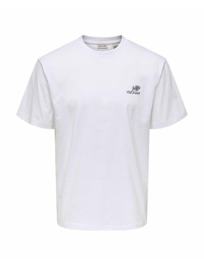 T-shirt Homme ONSFRED LIFE RLX SS PRINT TEE NOOS Blanc