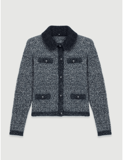 Cardigan en maille fantaisie et lurex