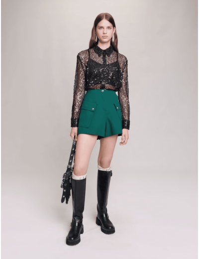 Chemise courte à sequins