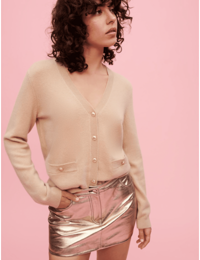 Cardigan en cachemire beige