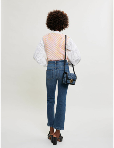Jean taille mi-haute à croquets