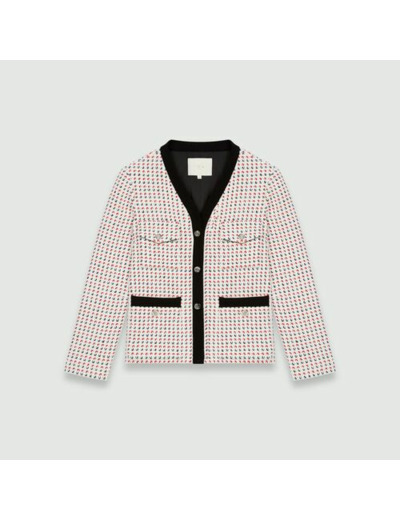Veste façon tweed contrastée