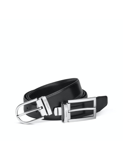 CEINTURES / COFFRET HOMME - COFFRET 2 BOUCLES 1 LANIERE - ARTHUR ET LEO 30 ARGENTE BRILLANT - Cuir lisse et métal