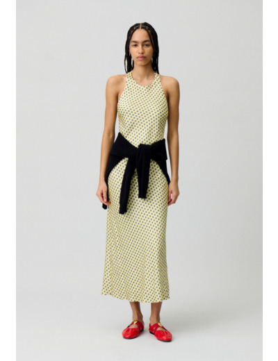 Robe longue satinée