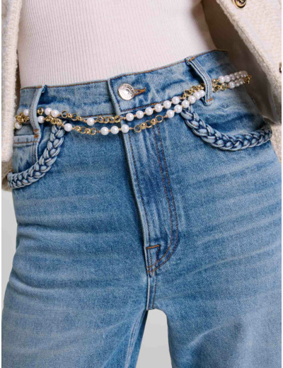 Ceinture en mix perles et métal