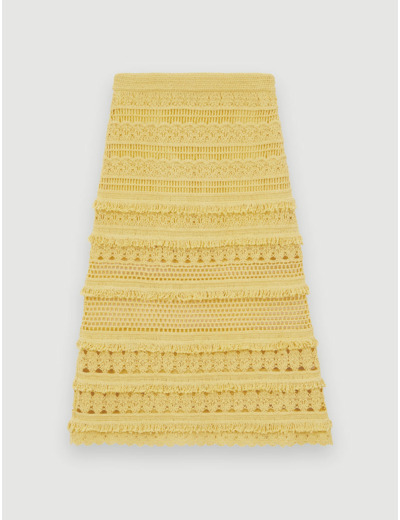 Jupe en maille crochet à franges