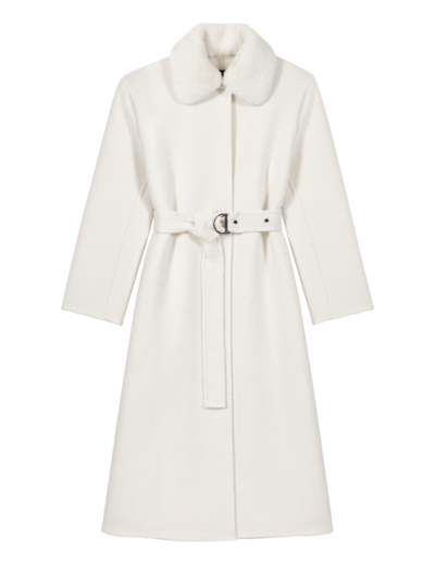 Manteau en laine à col amovible