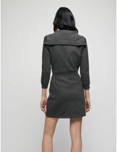 Robe en laine et coton col marin