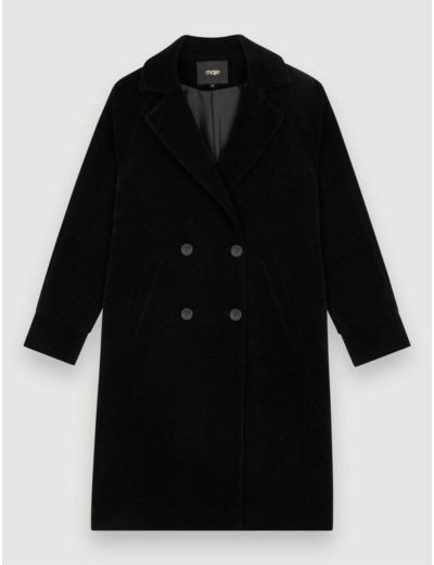 Manteau en tricotine à double boutonnage