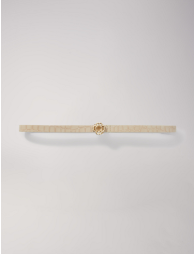 Ceinture fine en cuir à boucle Clover