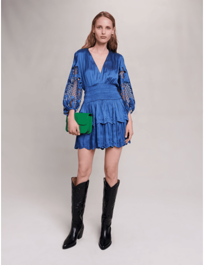 Robe courte satinée