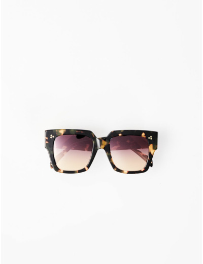 Lunettes de soleil carrées brunes