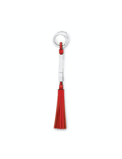 Ella de Lancel - Porte-clés cubes et pompon - Rouge Lancel
