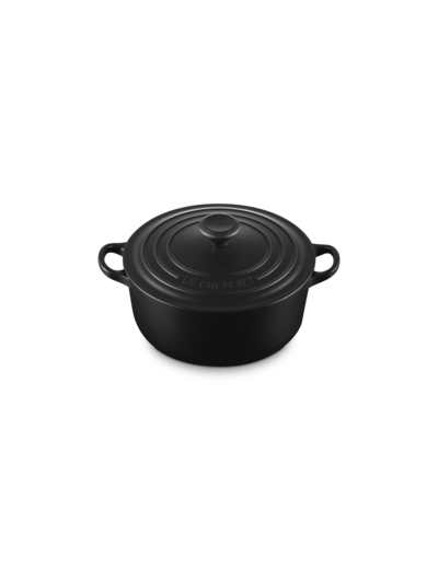 Cocotte ronde 20cm en fonte émaillée Noir Mat