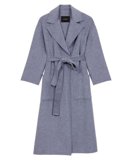 Manteau long double face ceinturé