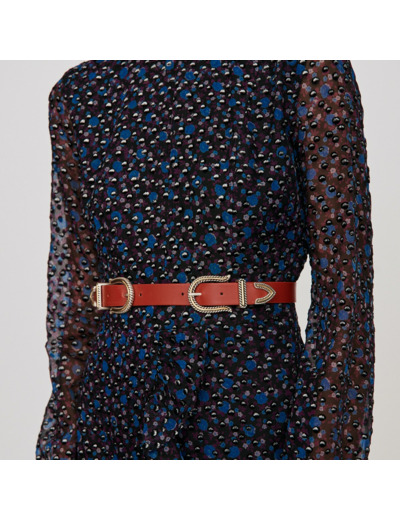 Ceinture à double boucle en cuir