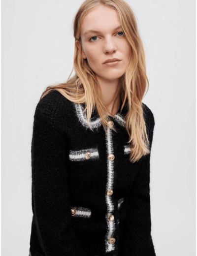 Cardigan en maille épaisse et brillante