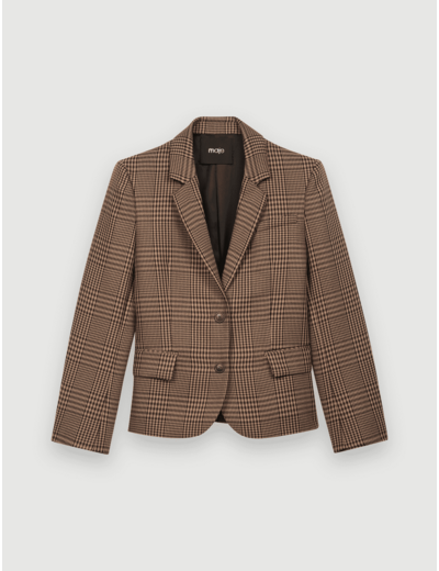 Veste de costume cintrée à carreaux