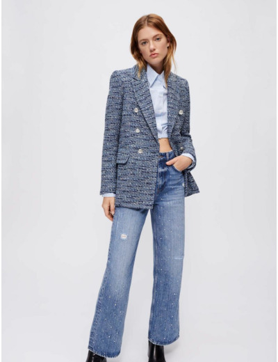Veste en tweed croisée