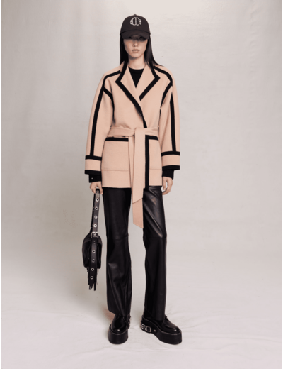 Manteau court bicolore