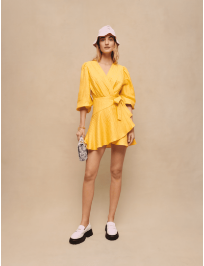 Robe portefeuille à nouer