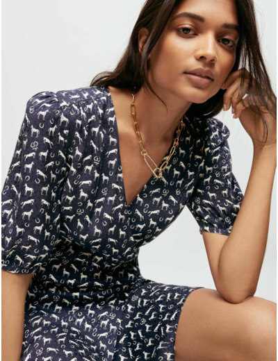 Robe en Jacquard imprimé chevaux