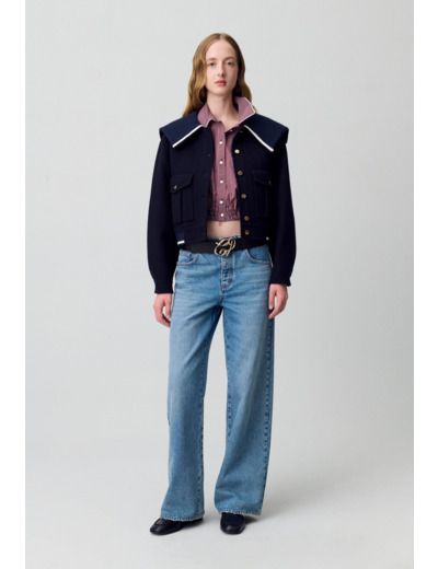 Manteau court laine