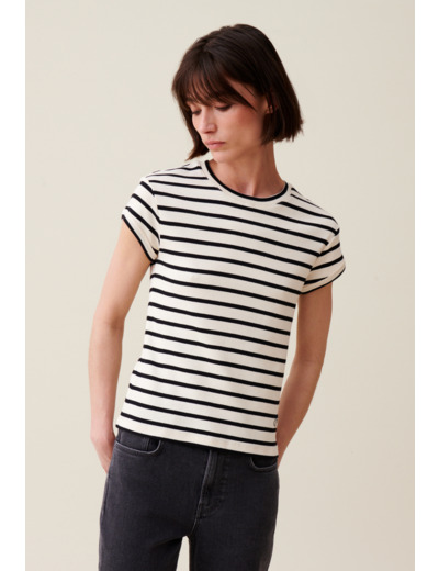 T-shirt manches courtes marinière