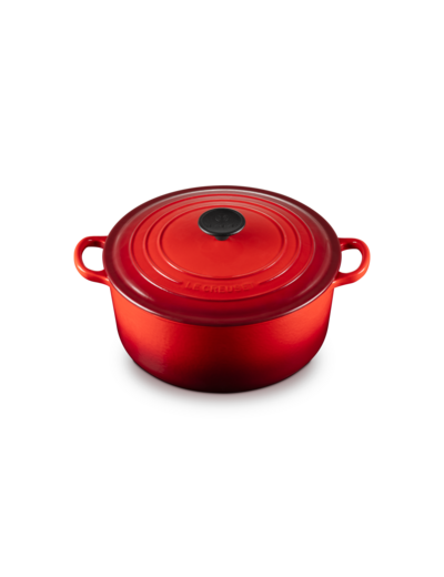 Cocotte ronde 26cm en fonte émaillée cerise