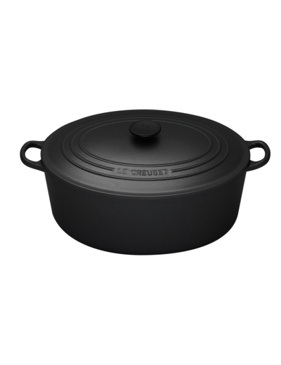 Cocotte ovale 35cm en fonte émaillée noire