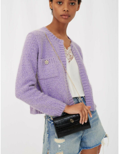 Cardigan en maille et boutons bijoux