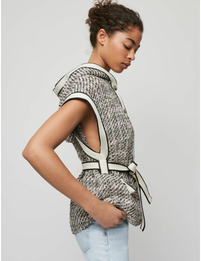 Veste sans manches façon tweed