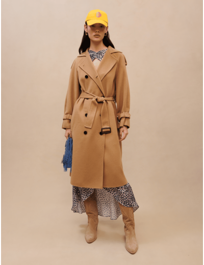 Manteau en laine camel
