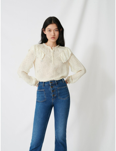 Blouse fluide à volants romantiques