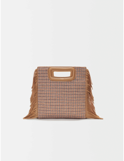 Sac M en toile à motifs pied-de-poule
