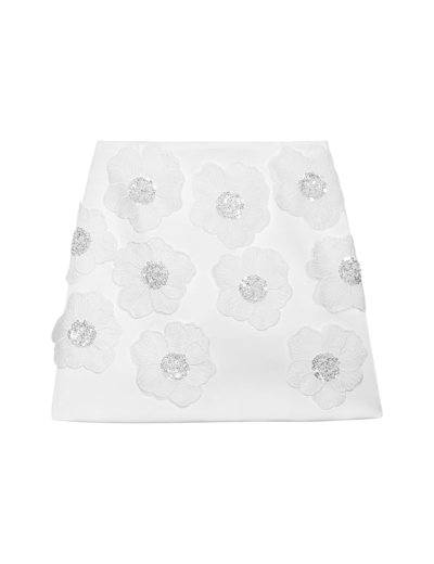Jupe à fleurs perlées en satin