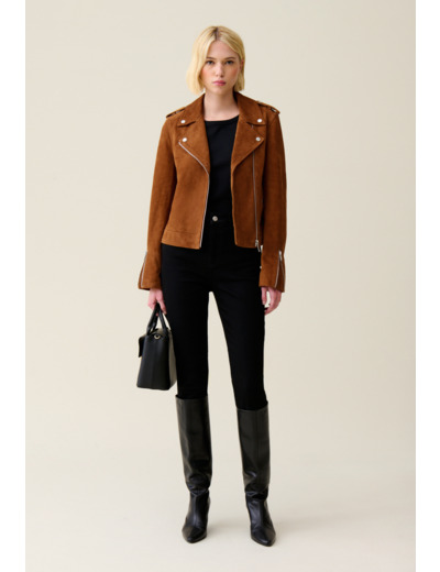 Veste perfecto cuir suède