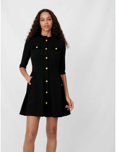 Robe patineuse à boutons fantaisies