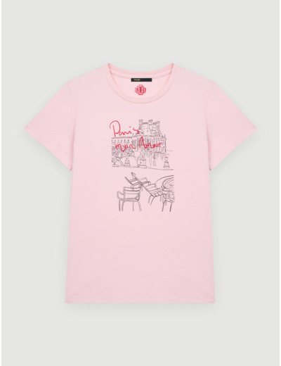 Tee-shirt en coton à sérigraphie Paris