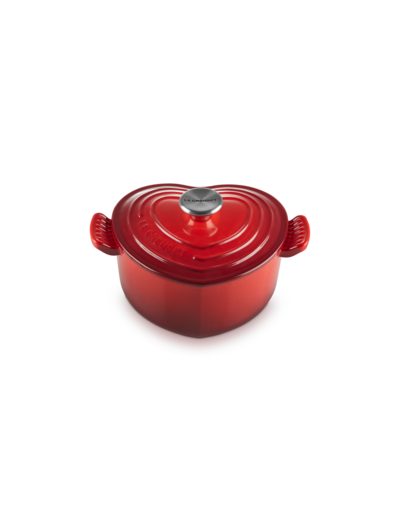 Cocotte coeur 20cm en fonte émaillée cerise