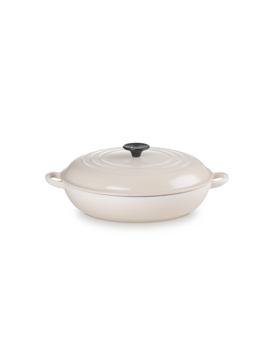 Faitout campagnard 30cm en fonte émaillée meringue